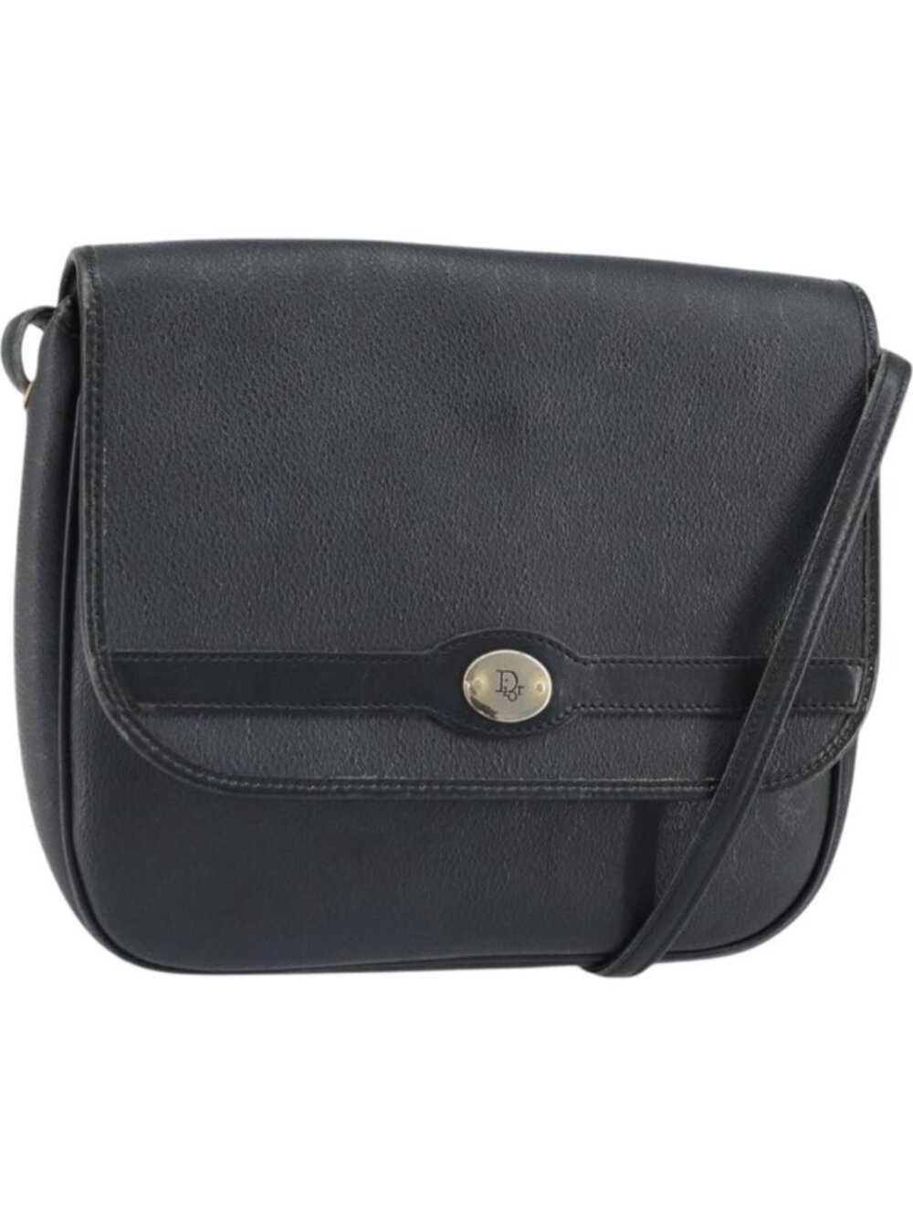 Christian Dior Honeycomb Canvas Shoulder Bag PVC Black Gold
